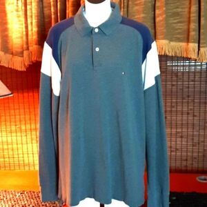 MEN’S TOMMY Hilfiger‎ Gray&Blue Cotton  Long sleeveXL